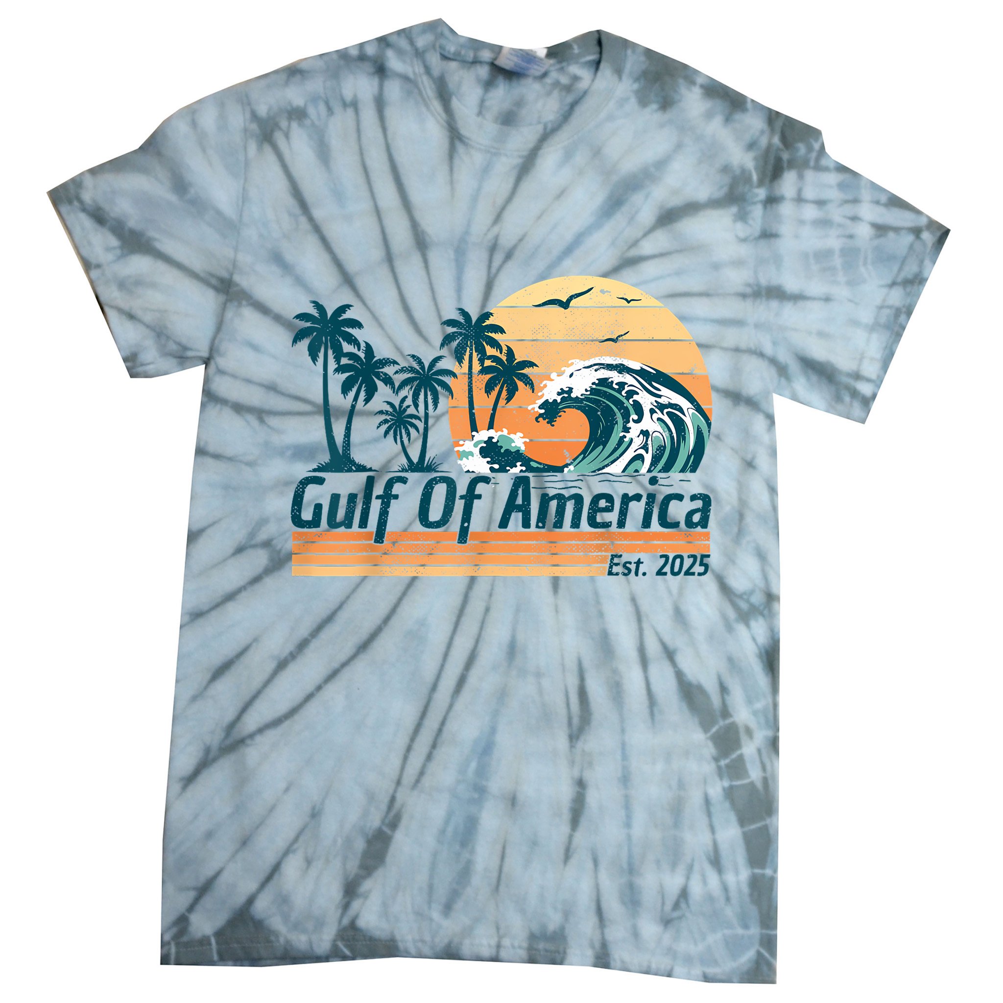 Gulf Of Us America Est 2025 Retro Vintage Beach Tie-Dye T-Shirt