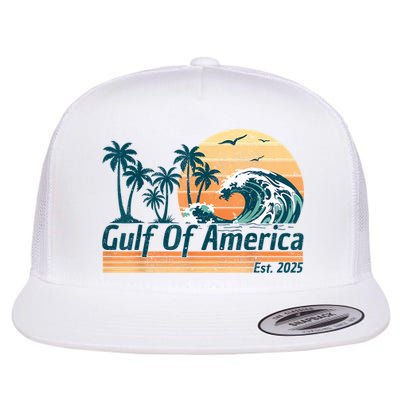 Gulf Of Us America Est 2025 Retro Vintage Beach Flatbill Hat
