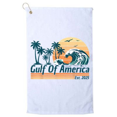 Gulf Of Us America Est 2025 Retro Vintage Beach Golf Towel