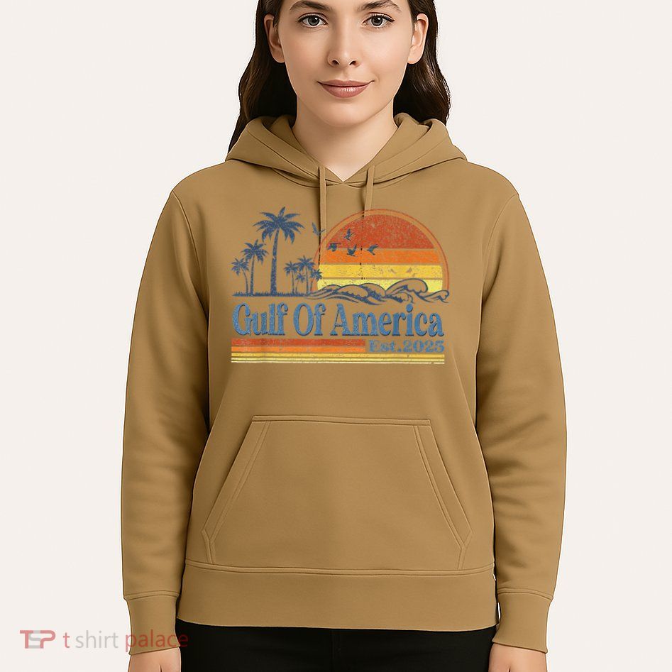 Gulf Of Us America Est 2025 Retro Vintage Beach Hoodie