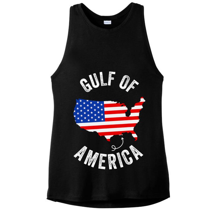 Gulf Of Usa America Funny Gulf Of Mexico Usa Flag Map July 4 Ladies PosiCharge Tri-Blend Wicking Tank