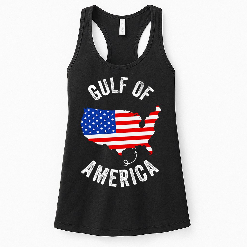 Gulf Of Usa America Funny Gulf Of Mexico Usa Flag Map July 4 Womens Tank Top