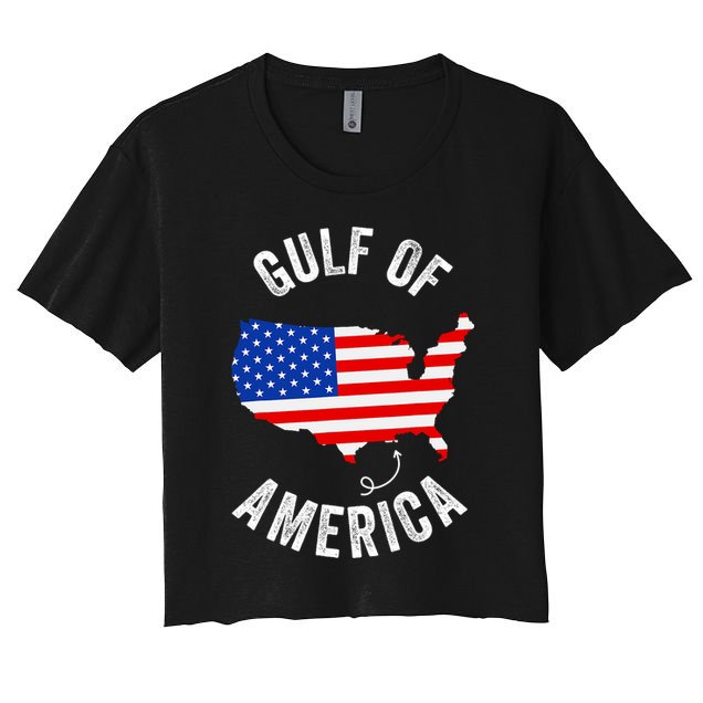 Gulf Of Usa America Funny Gulf Of Mexico Usa Flag Map July 4 Crop Top