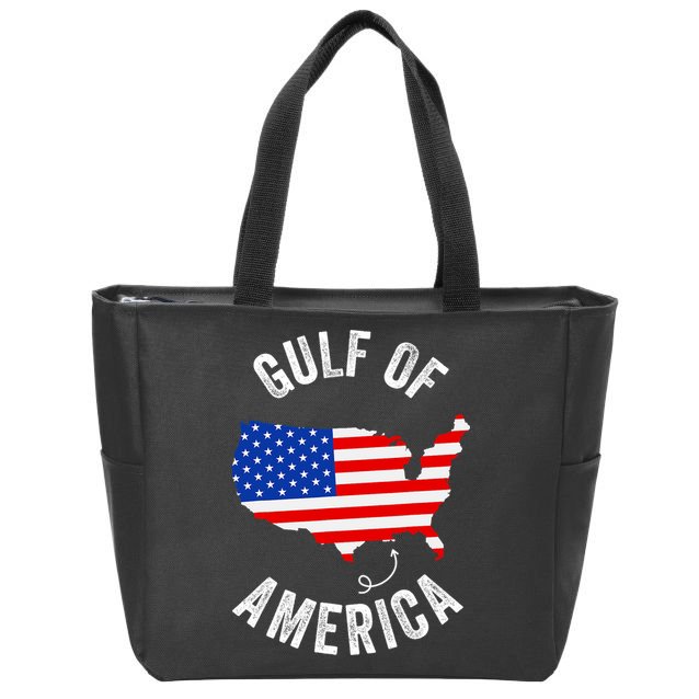 Gulf Of Usa America Funny Gulf Of Mexico Usa Flag Map July 4 Zip Tote Bag