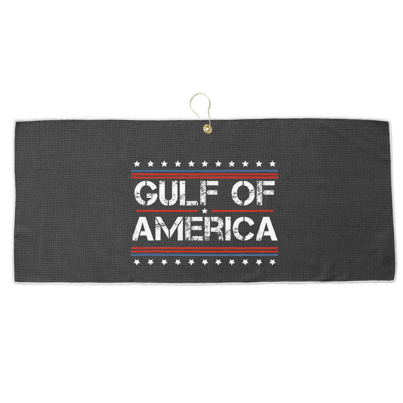 Gulf Of United States Or Usa Of America Large Microfiber Waffle Golf Towel