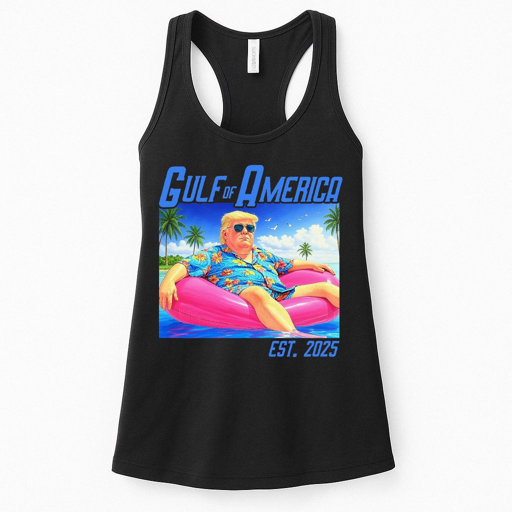 Gulf Of US America Est 2025 Funny Trump Hawaii Womens Tank Top