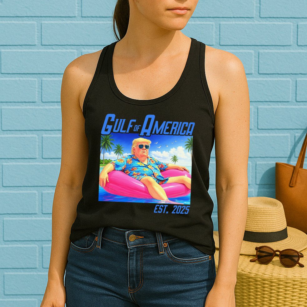 Gulf Of US America Est 2025 Funny Trump Hawaii Womens Tank Top
