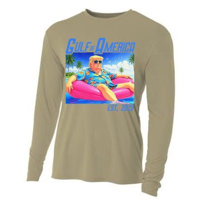 Gulf Of US America Est 2025 Funny Trump Hawaii Cooling Performance Long Sleeve Crew