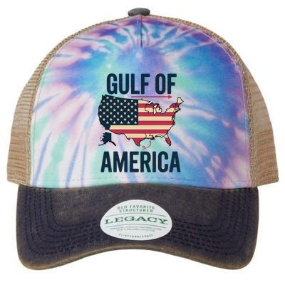Gulf Of Usa America Funny Gulf Of Mexico Usa Flag Legacy Tie Dye Trucker Hat