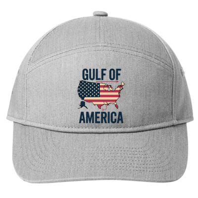 Gulf Of Usa America Funny Gulf Of Mexico Usa Flag 7-Panel Snapback Hat