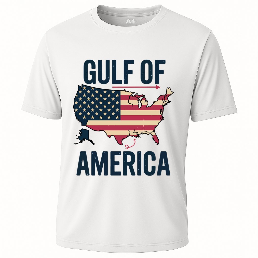 Gulf Of Usa America Funny Gulf Of Mexico Usa Flag Cooling Performance Crew T-Shirt