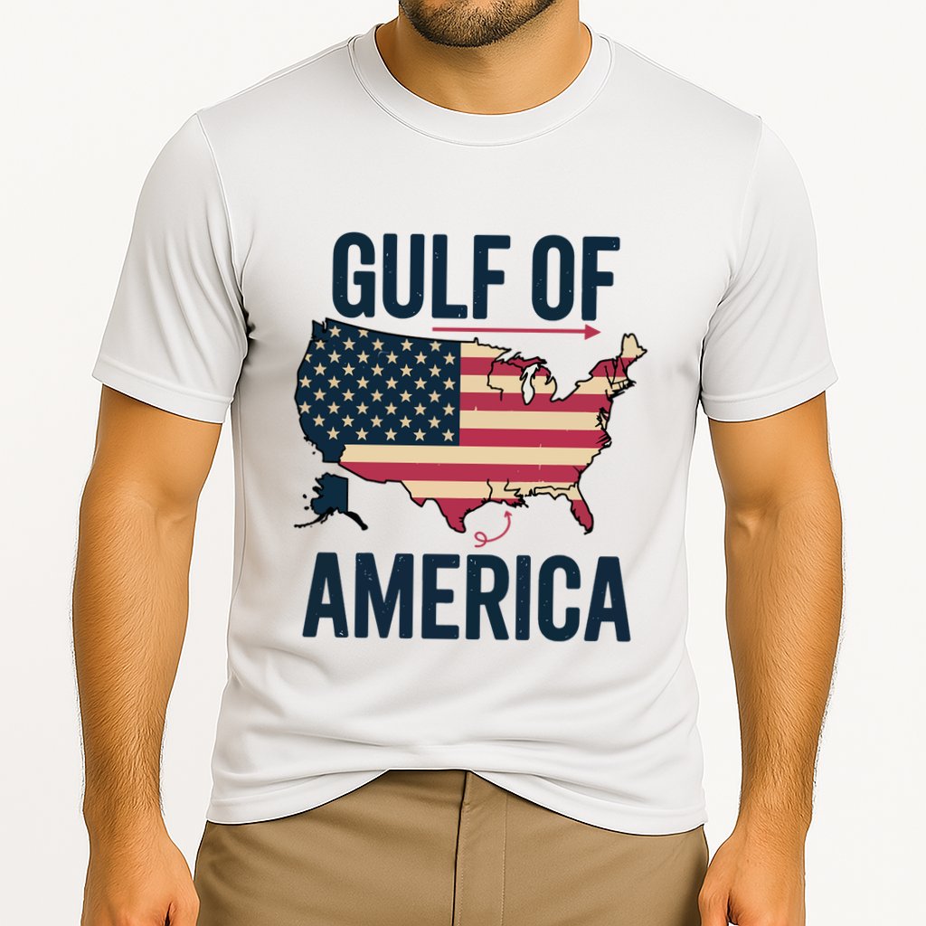 Gulf Of Usa America Funny Gulf Of Mexico Usa Flag Cooling Performance Crew T-Shirt