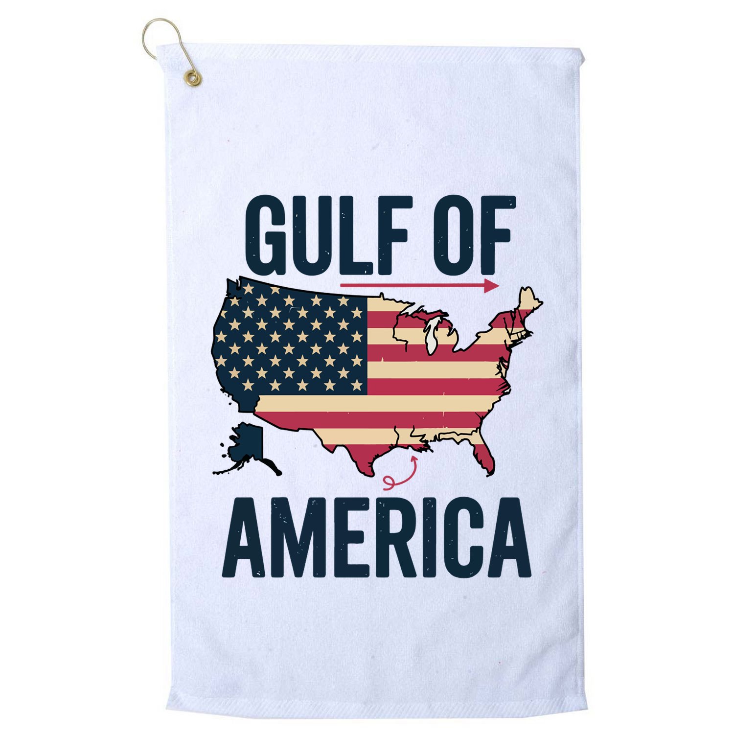Gulf Of Usa America Funny Gulf Of Mexico Usa Flag Golf Towel