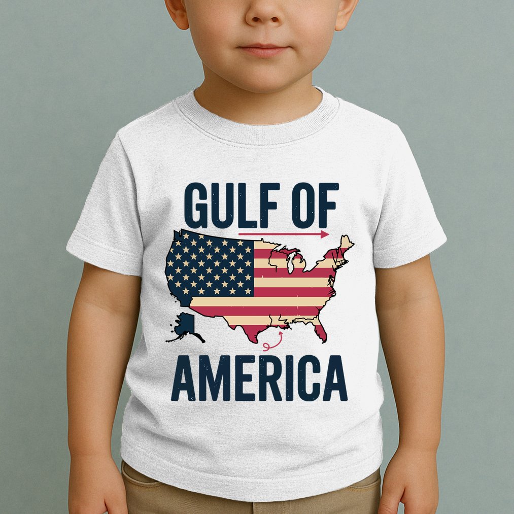 Gulf Of Usa America Funny Gulf Of Mexico Usa Flag Toddler T-Shirt