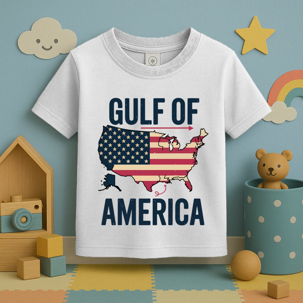 Gulf Of Usa America Funny Gulf Of Mexico Usa Flag Toddler T-Shirt