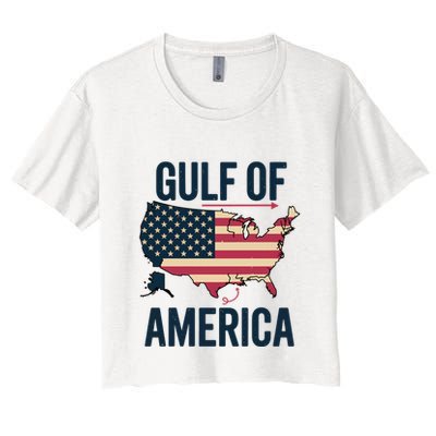 Gulf Of Usa America Funny Gulf Of Mexico Usa Flag Crop Top
