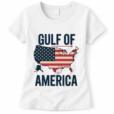 Gulf Of Usa America Funny Gulf Of Mexico Usa Flag Womens T-Shirt