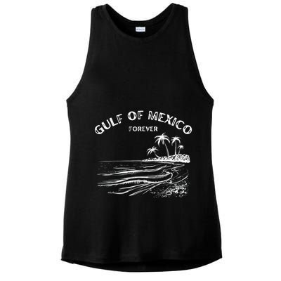 Gulf Of Usa America Funny Gulf Of Mexico Flag Map 4th July Ladies PosiCharge Tri-Blend Wicking Tank