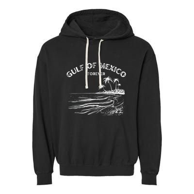 Gulf Of Usa America Funny Gulf Of Mexico Flag Map 4th July Garment-Dyed Fleece Hoodie