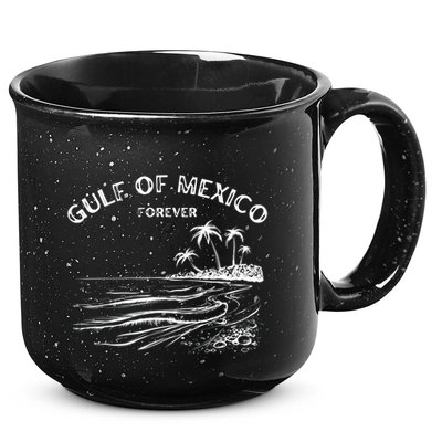 Gulf Of Usa America Funny Gulf Of Mexico Flag Map 4th July 15oz Campfire Ceramic Mug