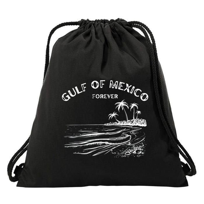 Gulf Of Usa America Funny Gulf Of Mexico Flag Map 4th July Drawstring Bag