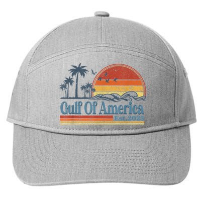 Gulf Of Us America Est 2025 Retro Vintage Beach 7-Panel Snapback Hat