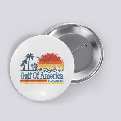 Gulf Of Us America Est 2025 Retro Vintage Beach Button