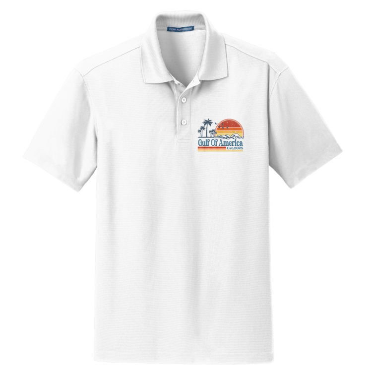 Gulf Of Us America Est 2025 Retro Vintage Beach Dry Zone Grid Polo