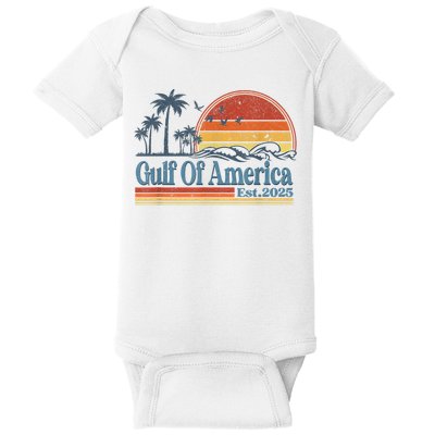 Gulf Of Us America Est 2025 Retro Vintage Beach Baby Bodysuit