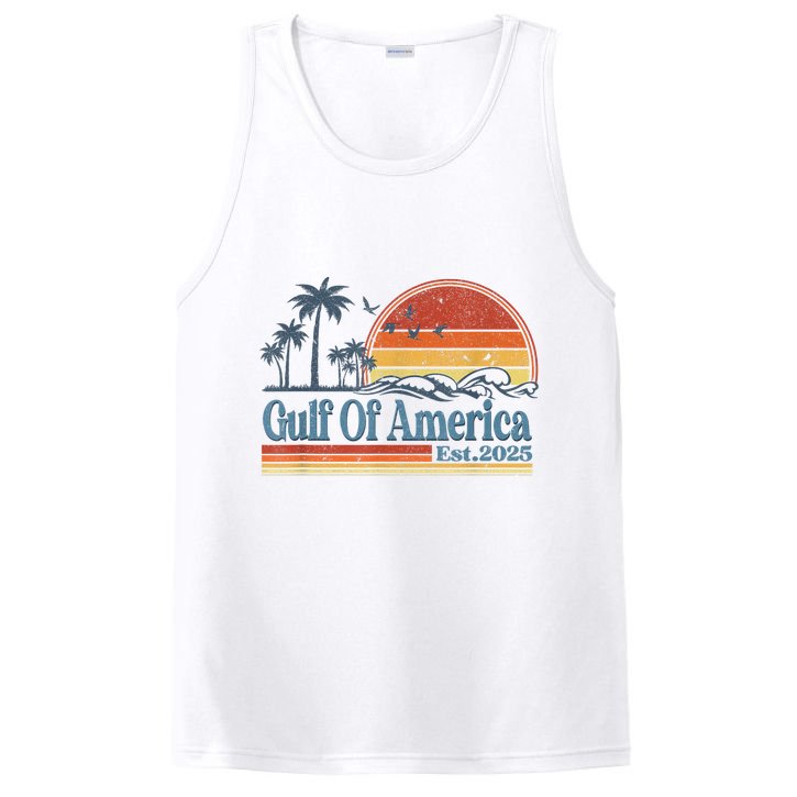 Gulf Of Us America Est 2025 Retro Vintage Beach PosiCharge Competitor Tank