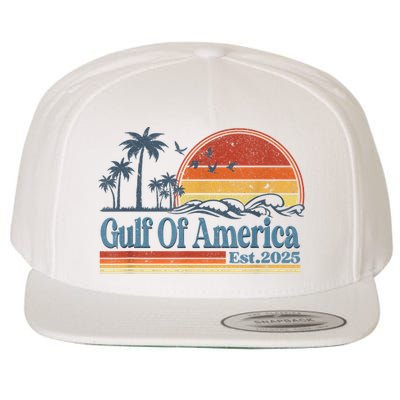 Gulf Of Us America Est 2025 Retro Vintage Beach Wool Snapback Cap
