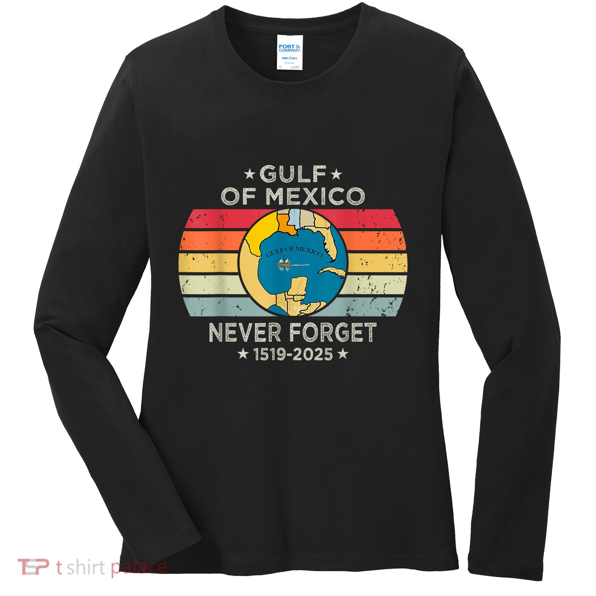 Gulf Of Usa America Funny Gulf Of Mexico Ladies Long Sleeve Shirt