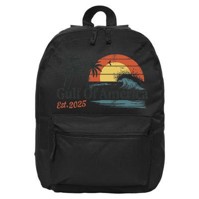 Gulf Of Usa America Est 2025 Retro Vintage Beach 16 in Basic Backpack
