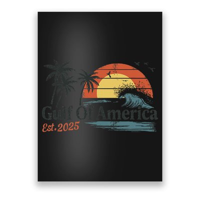 Gulf Of Usa America Est 2025 Retro Vintage Beach Poster
