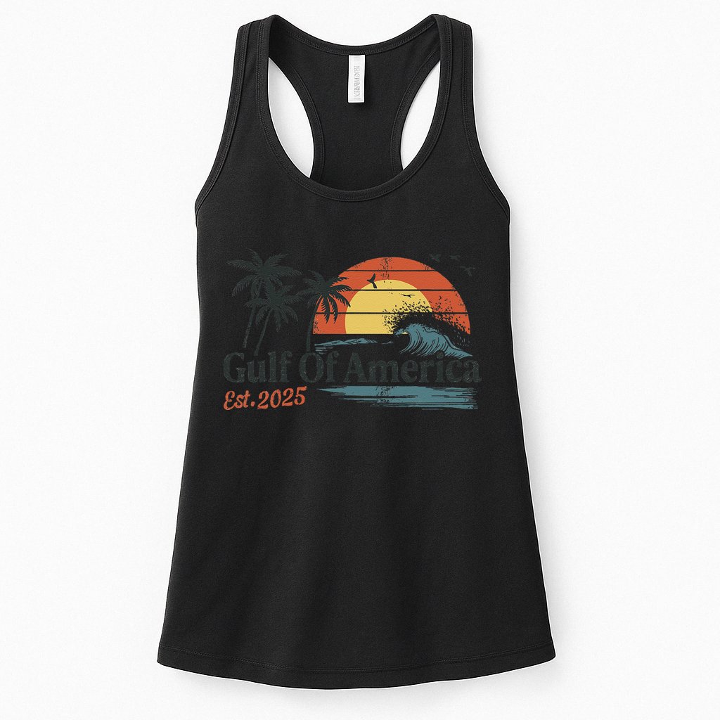 Gulf Of Usa America Est 2025 Retro Vintage Beach Womens Tank Top