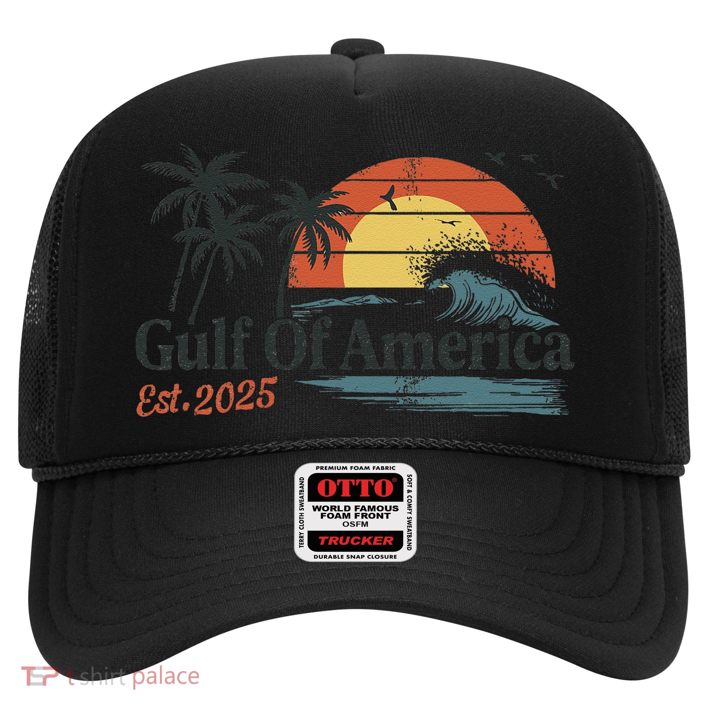 Gulf Of Usa America Est 2025 Retro Vintage Beach Trucker Hat
