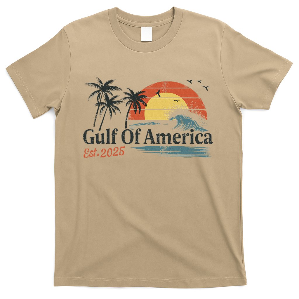 Gulf Of Usa America Est 2025 Retro Vintage Beach T-Shirt