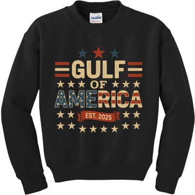 Gulf Of USA America Est 2025 American Flag Kids Sweatshirt