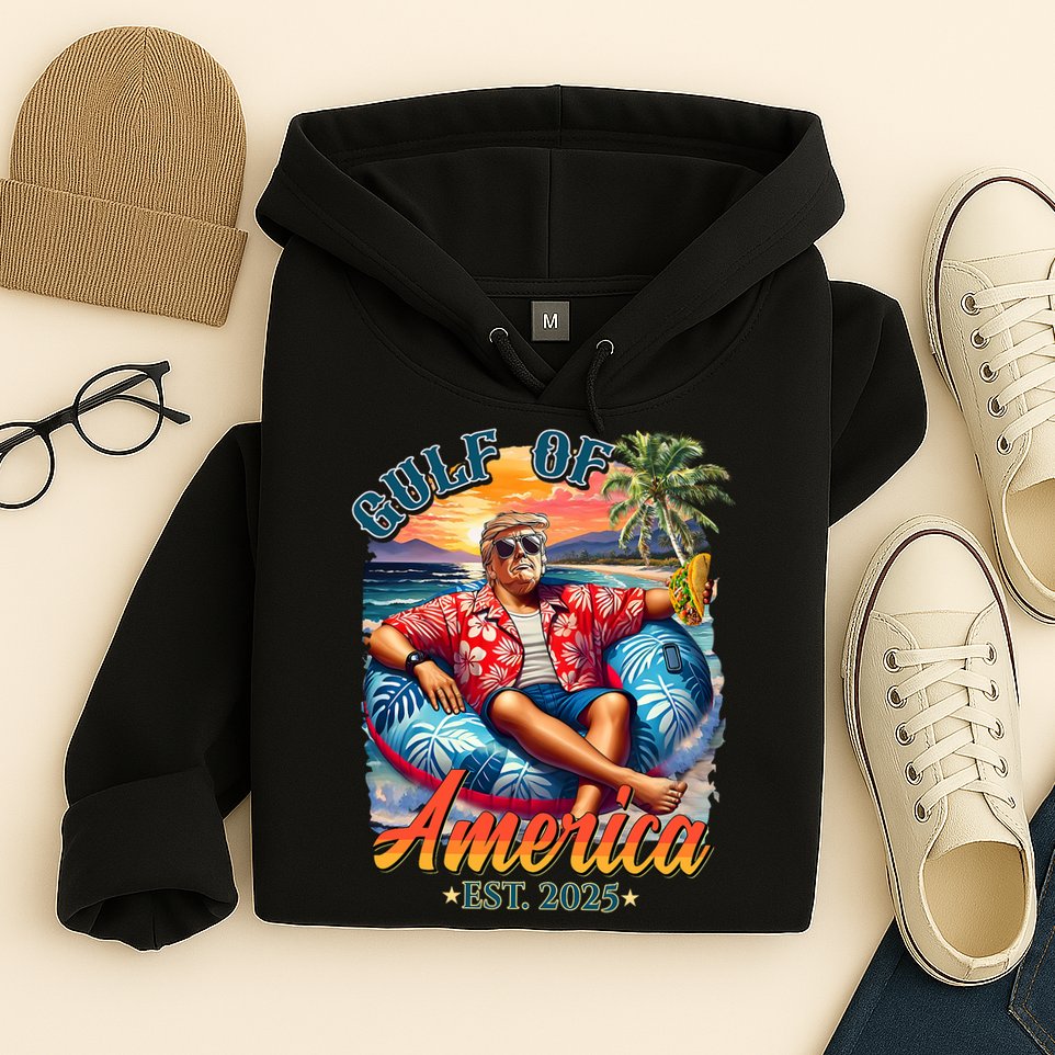 Gulf Of US America 2025 Trump Light Drink Gulf Mexico  Hoodie