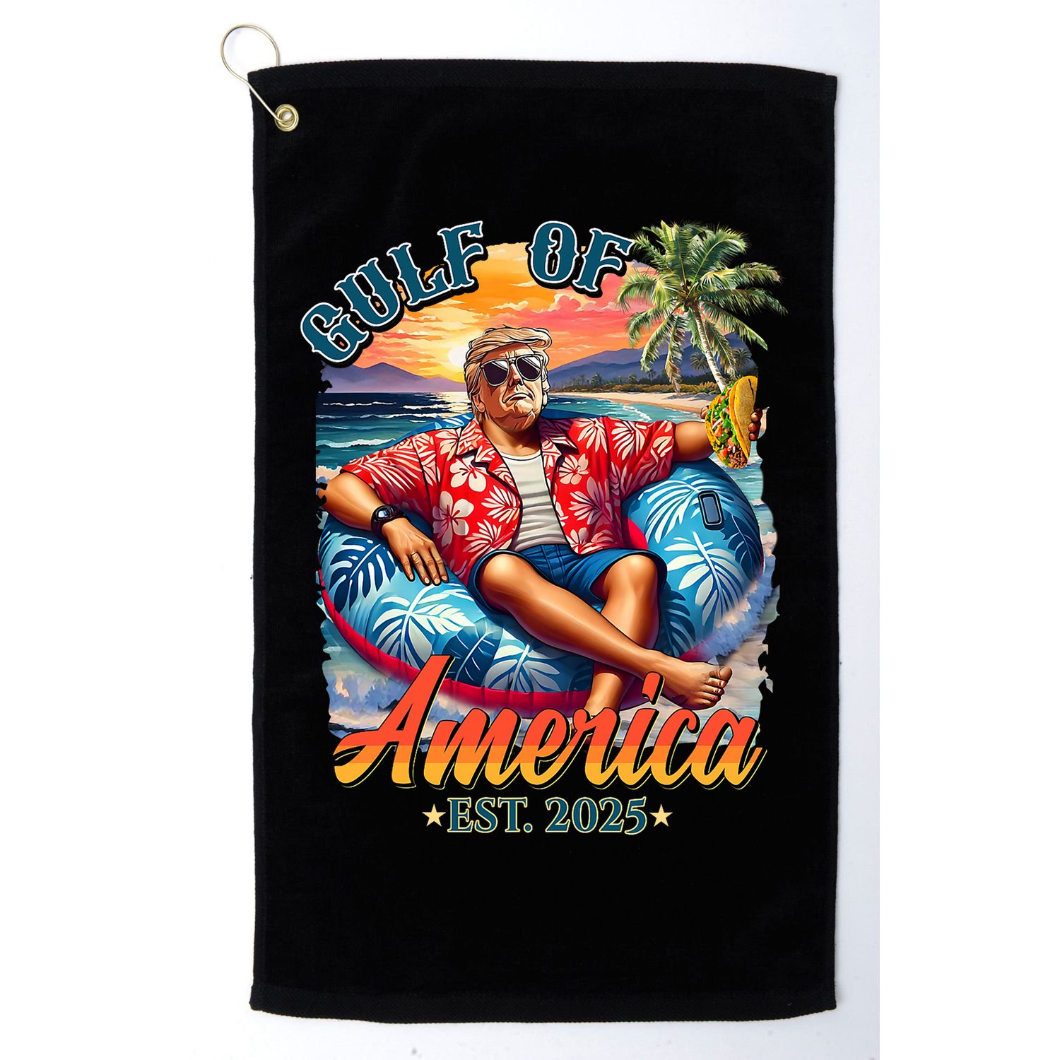 Gulf Of US America 2025 Trump Light Drink Gulf Mexico  Golf Towel