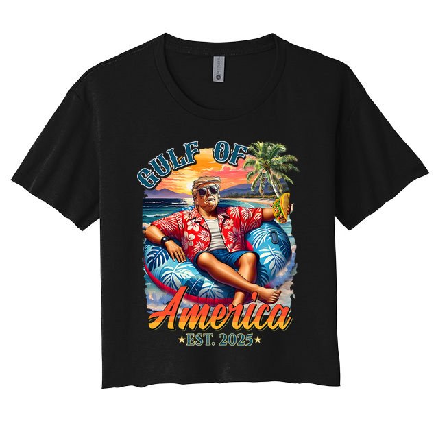 Gulf Of US America 2025 Trump Light Drink Gulf Mexico  Crop Top