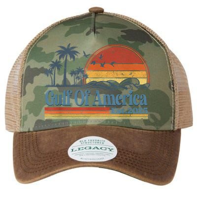 Gulf Of Us America Est 2025 Retro Vintage Beach Legacy Tie Dye Trucker Hat