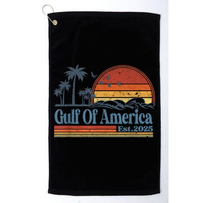 Gulf Of Us America Est 2025 Retro Vintage Beach Golf Towel