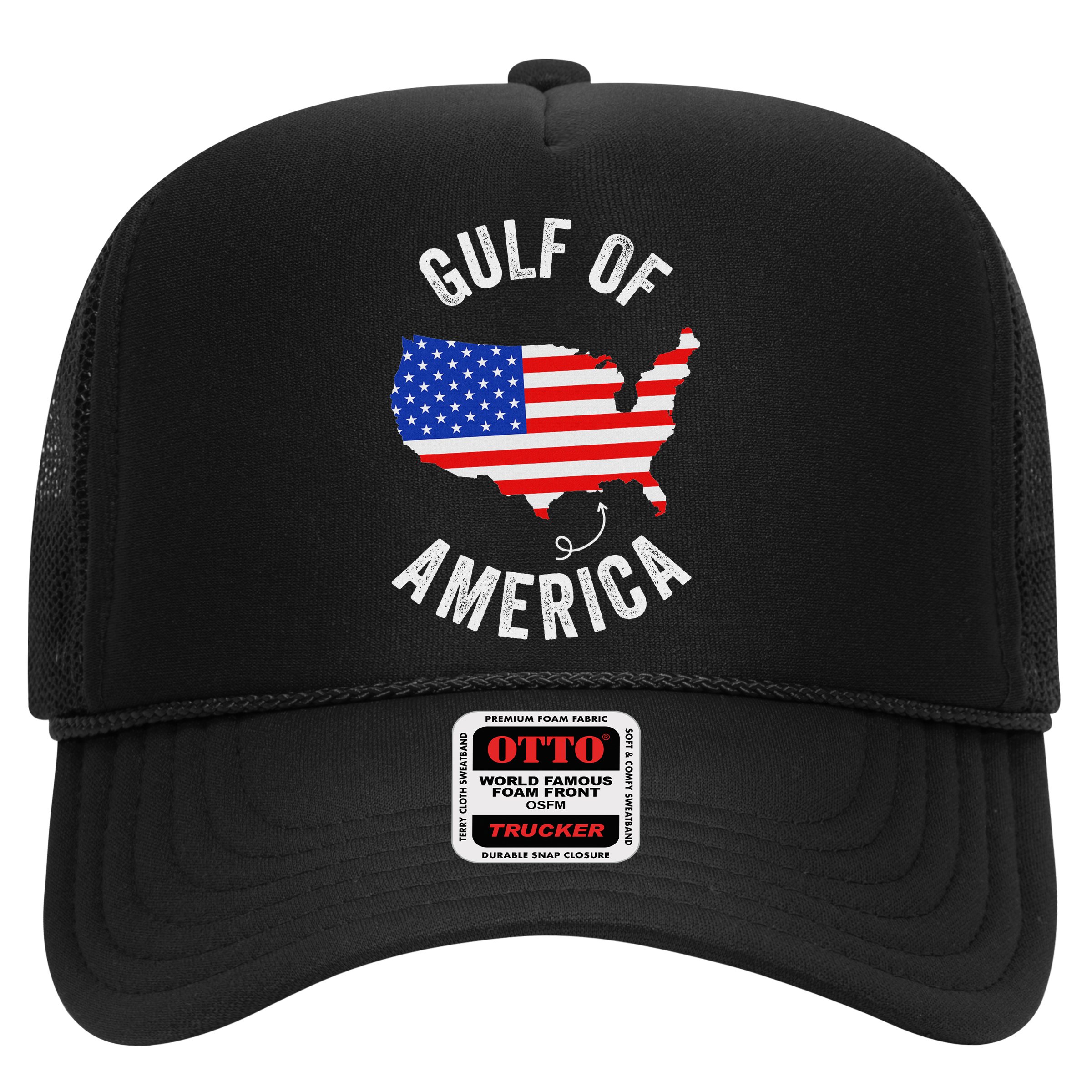 Gulf Of Usa America Funny Gulf Of Mexico Usa Flag Trucker Hat