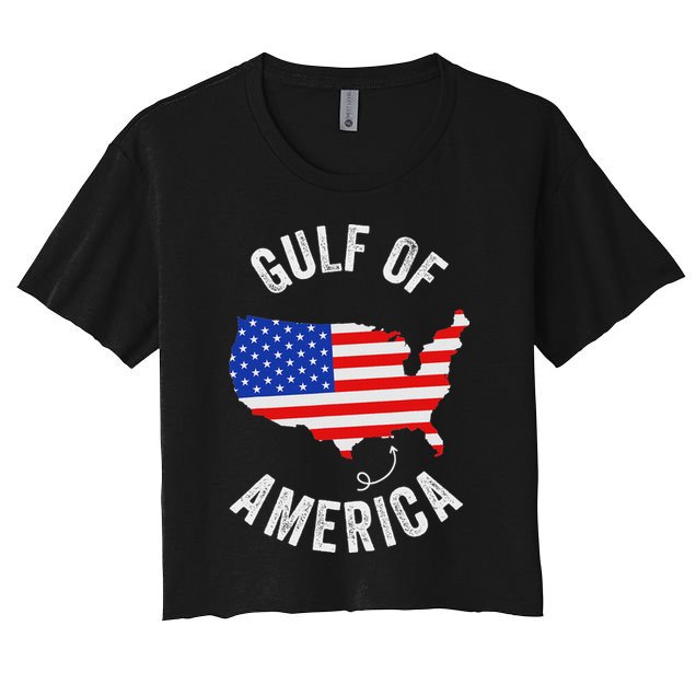 Gulf Of Usa America Funny Gulf Of Mexico Usa Flag Crop Top
