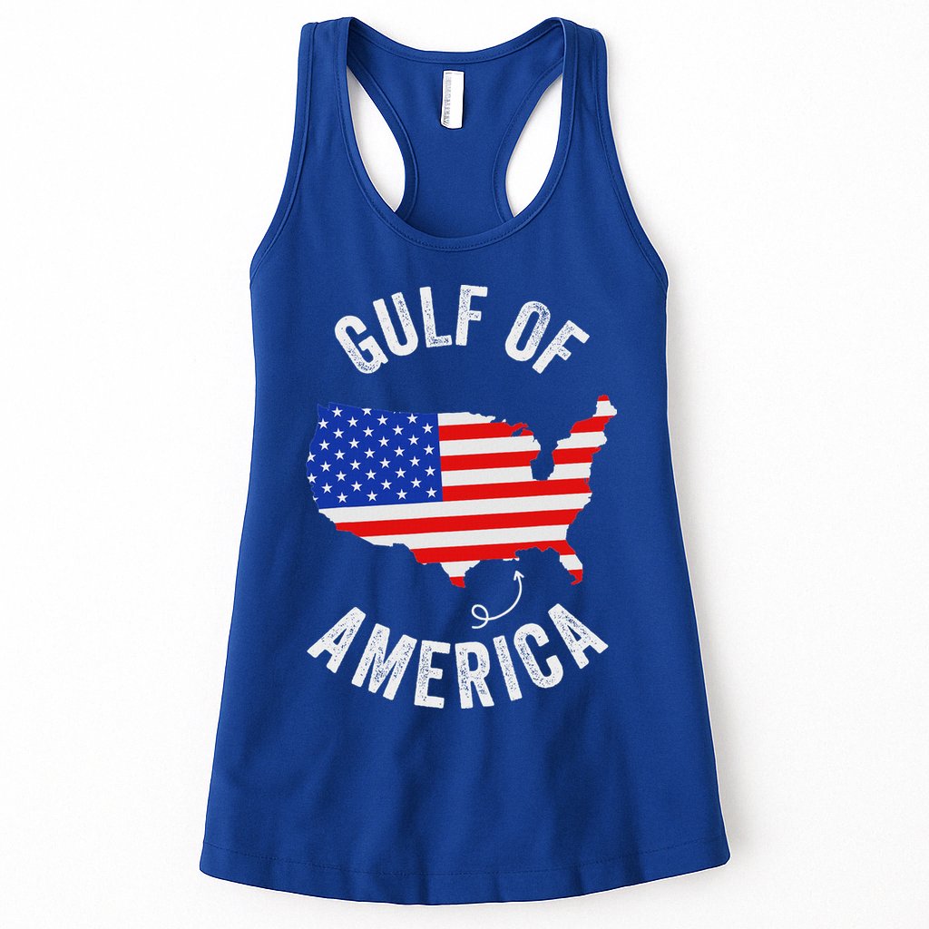 Gulf Of Usa America Funny Gulf Of Mexico Usa Flag Womens Tank Top