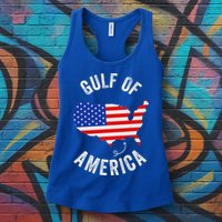 Gulf Of Usa America Funny Gulf Of Mexico Usa Flag Womens Tank Top