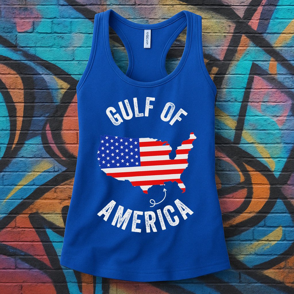 Gulf Of Usa America Funny Gulf Of Mexico Usa Flag Womens Tank Top