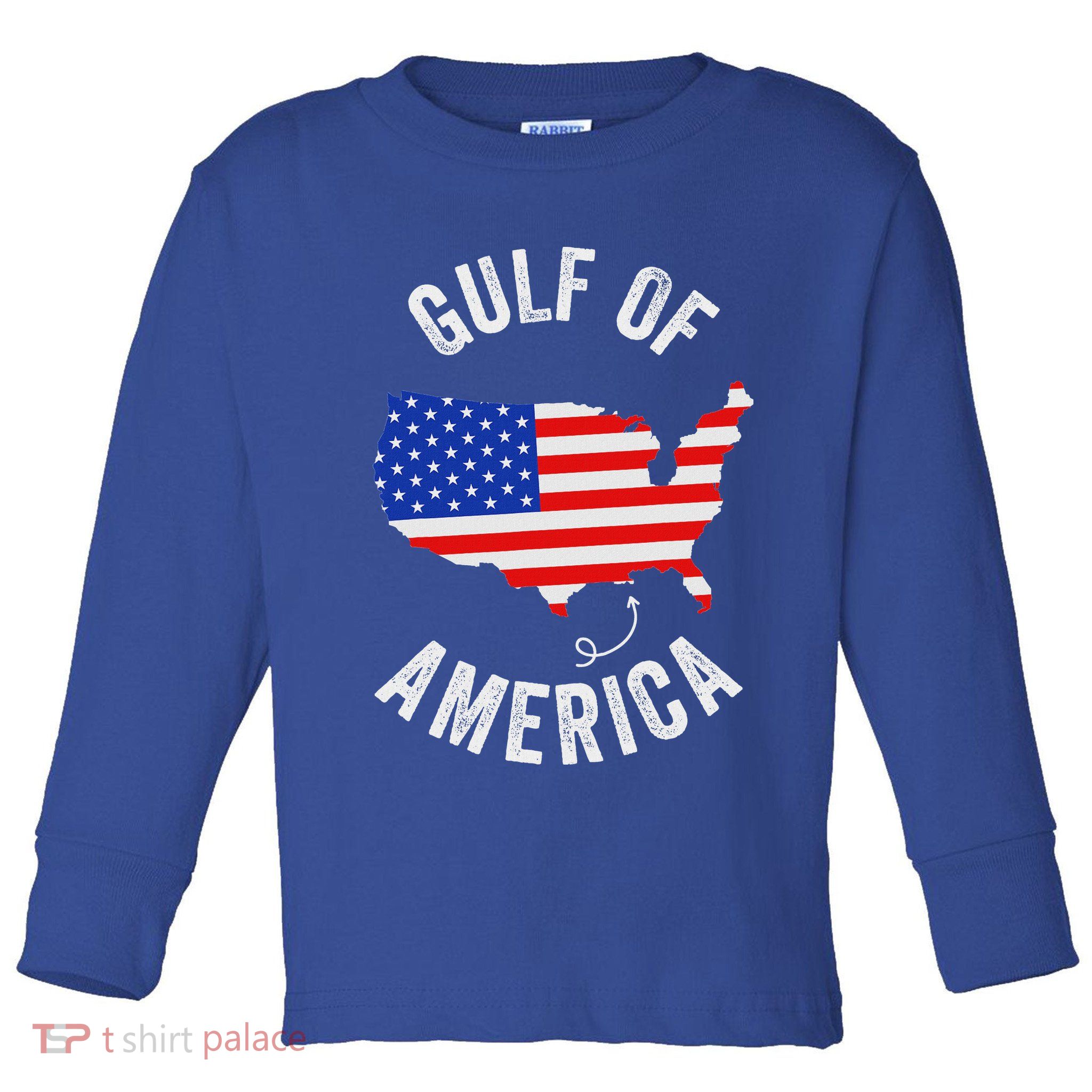 Gulf Of Usa America Funny Gulf Of Mexico Usa Flag Toddler Long Sleeve Shirt