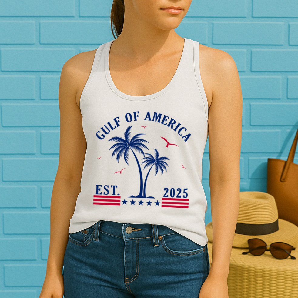 Gulf Of Usa America Retro Gulf Of Usa America Est 2025 Womens Tank Top